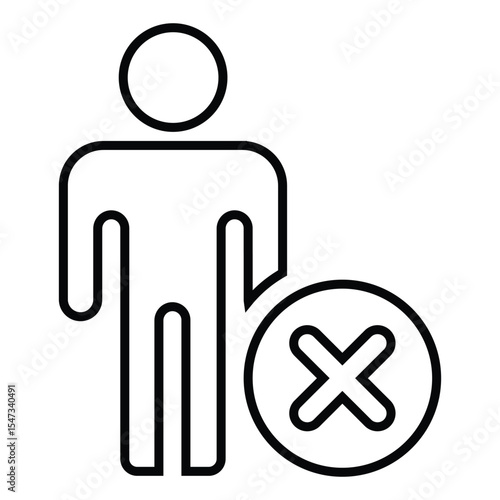 exclude line icon design. exclude thin black outline symbol vector illustration. editable stroke icon on transparent background.