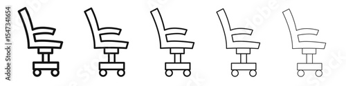 Office chair icon flat illustration set logo