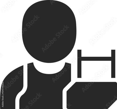 High jumper solid icon used in athletics, track and field, and sports profession designs.