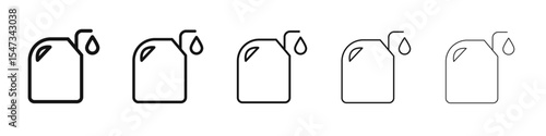 Oil can icon flat illustration set logo