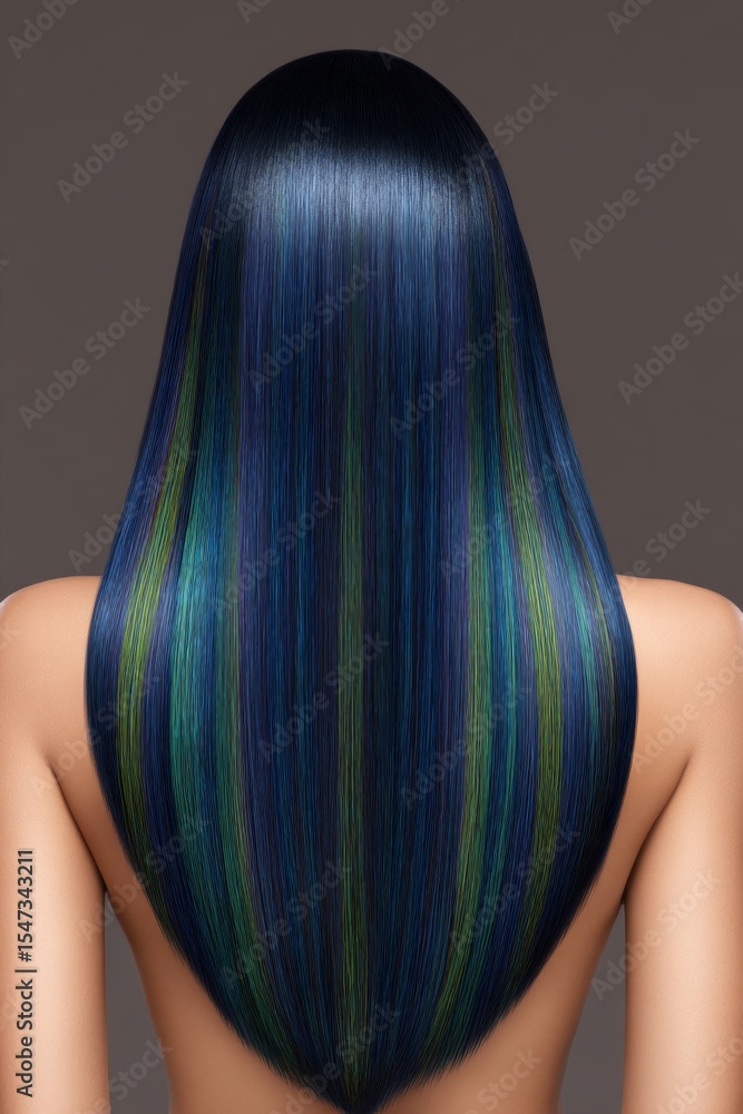 Naklejka premium There is a woman with long, dark hair wearing a black dress