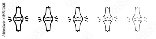 Osteoporosis icon flat illustration set logo