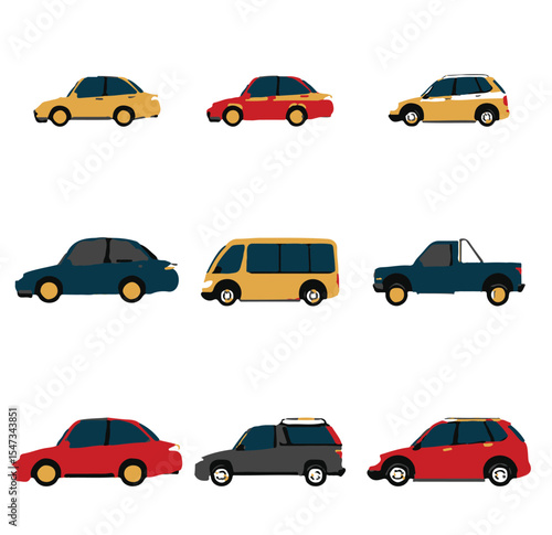 set of cars vector