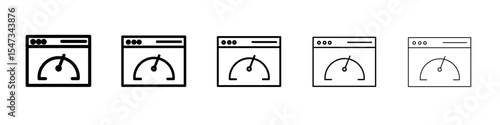 Page speed icon flat illustration set logo