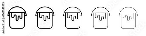 paint bucket icon flat illustration set logo