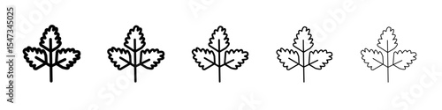 Parsley icon flat illustration set logo