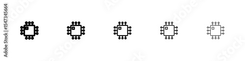 PCB icon flat illustration set logo