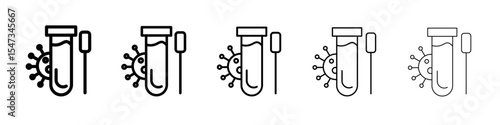 PCR test icon flat illustration set logo