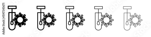 PCR test icon flat illustration set logo