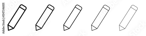 Pencil icon flat illustration set logo