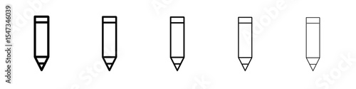 Pencil icon flat illustration set logo
