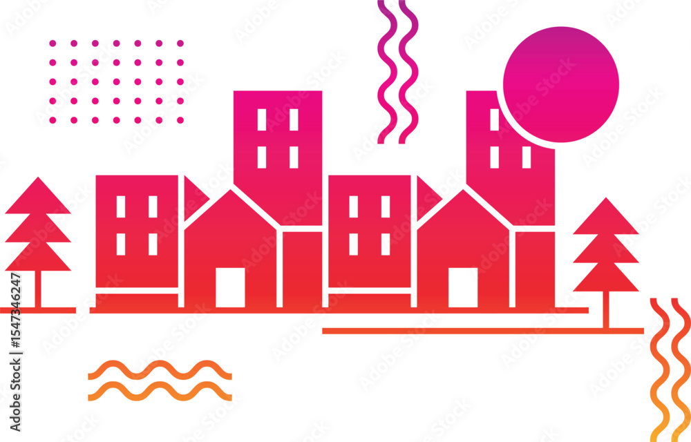 Obraz premium Urban cityscape silhouettes vector illustration. Night town skyline or black city buildings isolated on white background