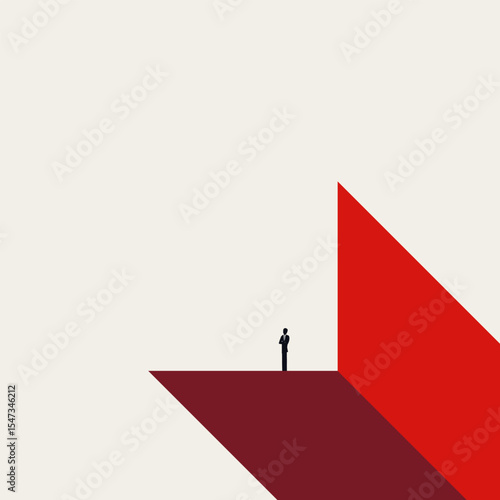 Business leader and visionary vector concept. Symbol of leadership, growth, ambition, aspiration. Minimal design eps10 illustration