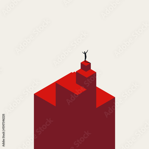 Business victory and success vector concept. Symbol of achievement, promotion, confidence. Minimal design eps10 illustration