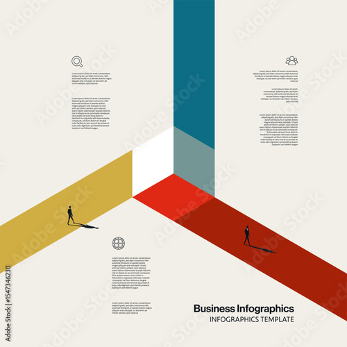 Business Cooperation Infographics Template with Minimal Illustration. Editable eps10 Vector.