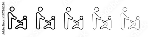 Person help someone icon flat illustration set logo