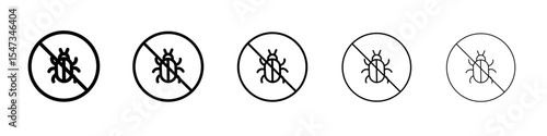 Pest control icon flat illustration set logo