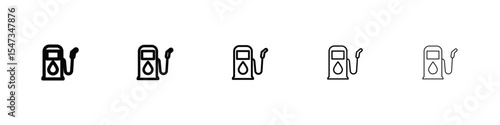 Petrol icon flat illustration set logo
