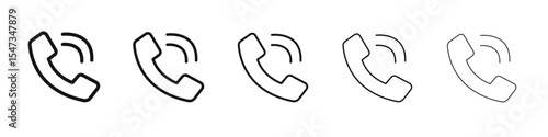 Phone call icon flat illustration set logo