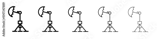 photography lighting icon flat illustration set logo