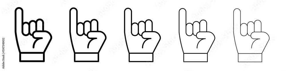 Pinky finger icon flat illustration set logo Pinky finger icon flat illustration set logo