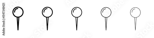 Pin icon flat illustration set logo