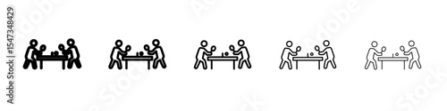 Ping-pong, table tennis icon flat illustration set logo