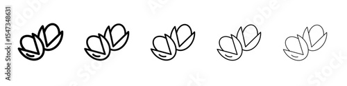 pistachio icon flat illustration set logo