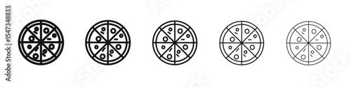Pizza icon flat illustration set logo