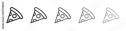 Pizza slice icon flat illustration set logo