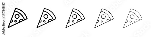 Pizza icon flat illustration set logo