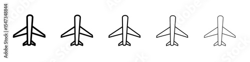 Plane icon flat illustration set logo