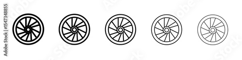 Plane turbine icon flat illustration set logo