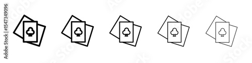 playing card icon flat illustration set logo