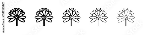 Pollen icon flat illustration set logo
