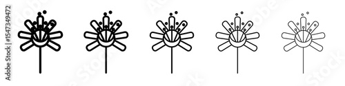 Pollen icon flat illustration set logo