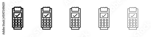 pos terminal icon flat illustration set logo