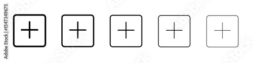 Post icon flat illustration set logo