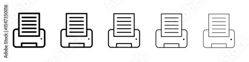 Print button icon flat illustration set logo