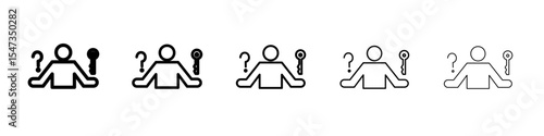 Problem solving skills icon flat illustration set logo