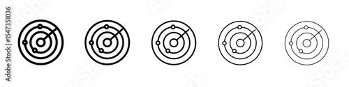 radar detection icon flat illustration set logo