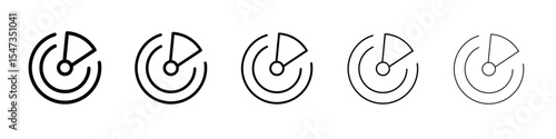 radar detection icon flat illustration set logo
