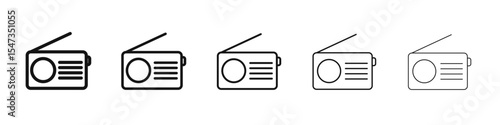 Radio icon flat illustration set logo