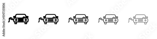 Refueling Car icon flat illustration set logo