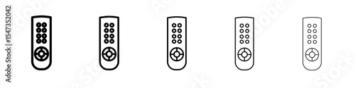 remote control icon flat illustration set logo
