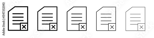 Remove document icon flat illustration set logo