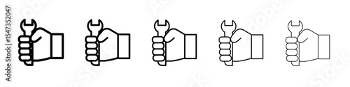 Repair icon flat illustration set logo
