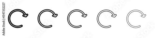 Reset icon flat illustration set logo