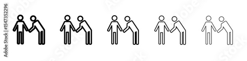 Respectfulness icon flat illustration set logo