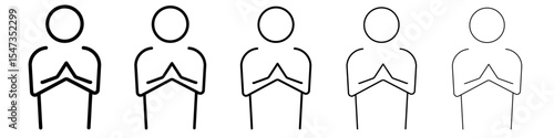 Respectfulness icon flat illustration set logo